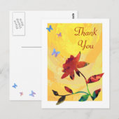 Red Rose on Yellow Briefkaart (Voorkant / Achterkant)