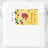 Red Rose on Yellow Rechthoekige Sticker (Tas)