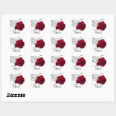 Red Rose-ontwerp Vierkante Sticker (Vel)