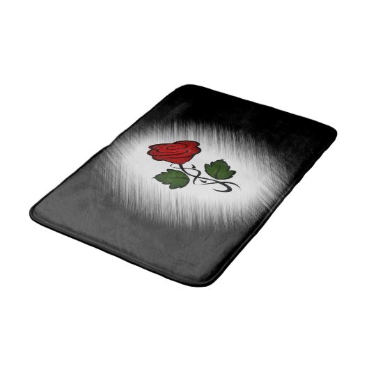 Red Rose op Black Badmat (Gekanteld)