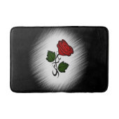 Red Rose op Black Badmat (Voorkant)