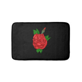Red Rose op Black Badmat