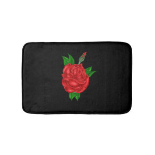 Red Rose op Black Badmat