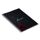 Red Rose op Black Gothic Notitieboek (Rechterzijde)