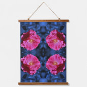 Red Rose op Blue Tint Abstracte ventilator Hangend Wandkleed (Voorkant)