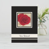 Red Rose op Cream Roos Petals Vow Vernieuwing Kaart (Staand voorkant)