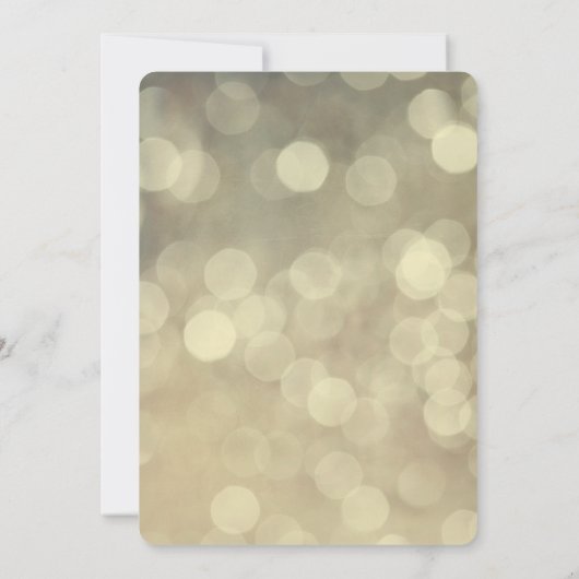 Red Rose op Golden Bokeh Lights Wedding Invite Kaart (Achterkant)