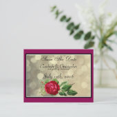 Red Rose op Golden Bokeh Wedding Save The Date Aankondigingskaart (Staand voorkant)
