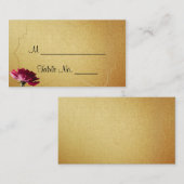 Red Rose op gouden trouwkaarten Plaatskaartje (Voorkant / Achterkant)
