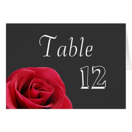Red Rose op grijze tabelkaarten (Voorkant Horizontaal)