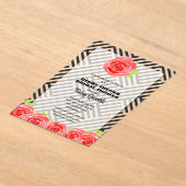 Red Rose op het Vrijgezellenfeest Stripes Derby Acryl Uitnodigingen (Laagn)