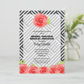 Red Rose op het Vrijgezellenfeest Stripes Derby Kaart (Staand voorkant)