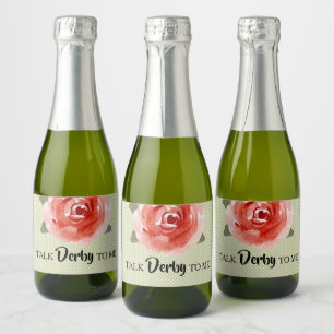 Red Rose op Limoen Derby Mini Mousserende Wijnlabe Sparkling Wijnetiket
