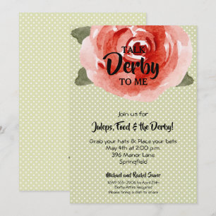 Red Rose op Limoen Derby Party Kaart