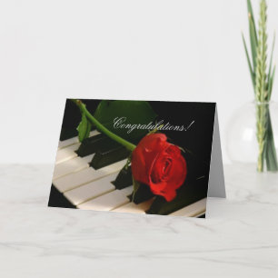 Red Rose op Piano Keys-Bravissimo! Kaart