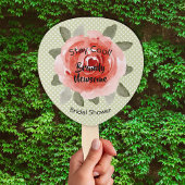 Red Rose op Polka Dots Derby Vrijgezellenfeest Handwaaier