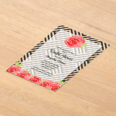 Red Rose op Stripes Vrijgezellenfeest Acryl Uitnodigingen (Laagn)