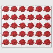 Red Rose op White Cadeaupapier (Vlak)