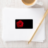Red Rose op Zwart - Bloemen Rozen Gepersonaliseerd Etiket (Insitu)