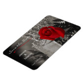 Red Rose op zwart en wit Save the Date Magneet (Linkerzijde)