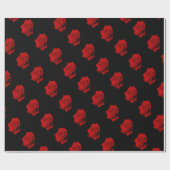 Red Rose op zwarte achtergrond Cadeaupapier (Vlak)