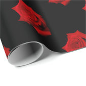 Red Rose op zwarte achtergrond Cadeaupapier (Rol Hoek)