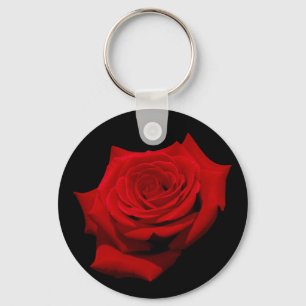 Red Rose op zwarte achtergrond Sleutelhanger