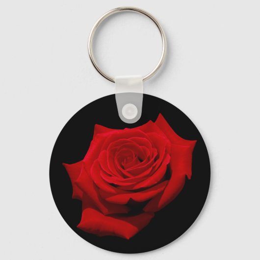 Red Rose op zwarte achtergrond Sleutelhanger (Voorkant)