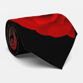 Red Rose op zwarte achtergrond Stropdas (Opgerold)