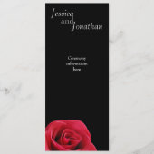 Red Rose op zwarte programmakaart (Voorkant)