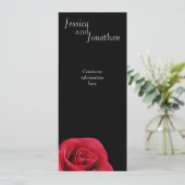Red Rose op zwarte programmakaart (Staand voorkant)