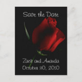 Red Rose op zwarte uitnodiging (Voorkant)