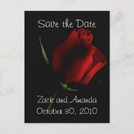 Red Rose op zwarte uitnodiging