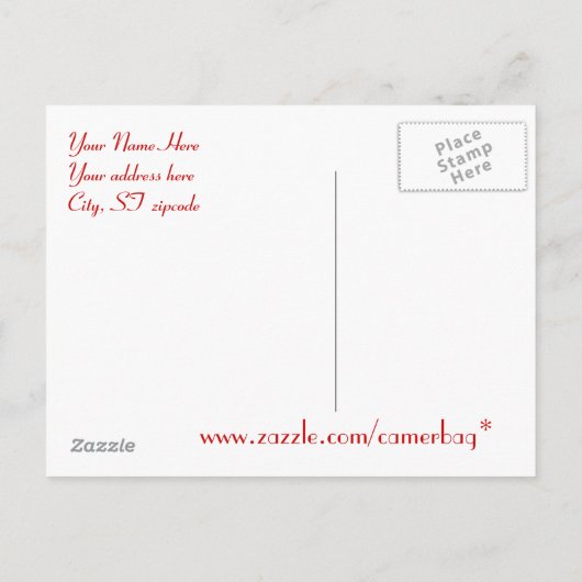 Red Rose, open huis briefkaart (Achterkant)