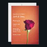 Red Rose Oranje Sunset Romantic Wedding Kaart<br><div class="desc">aangepaste uitnodiging</div>