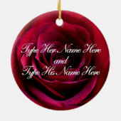 Red Rose Ornament Gepersonaliseerde Roos Decoratie (Achterkant)