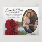 Red Rose Oval Photo BUDGET Weddenschap Save the Da Flyer (Voorkant)