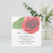 Red Rose over de uitnodiging van de Partij voor he (Staand voorkant)