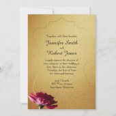 Red Rose over gouden bruiloft Kaart (Voorkant)