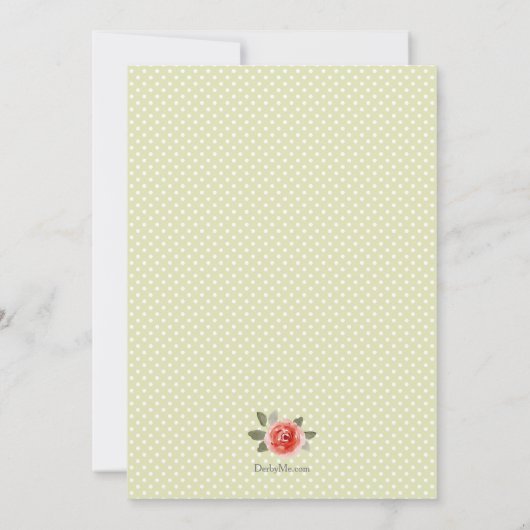 Red Rose over Limoen Derby Party Uitnodigingen (Achterkant)