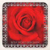 Red Rose  [Paper Coaster] Kartonnen Onderzetters (Voorkant)