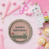 Red Rose Papieren Bordje (Feest)