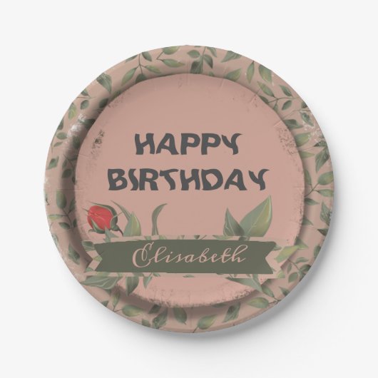 Red Rose Papieren Bordje (Voorkant)