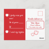 Red Rose Party Response Postcard Briefkaart (Achterkant)