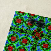 Red Rose Pattern Design for Beach Towel Strandlaken (In situ)