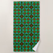 Red Rose Pattern Design for Beach Towel Strandlaken (Voorkant)