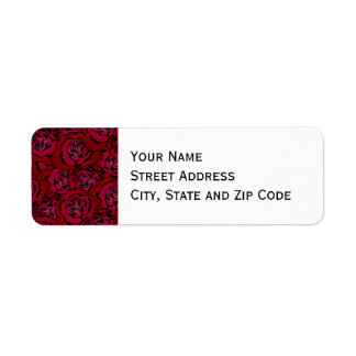 Red Rose Pattern Etiket
