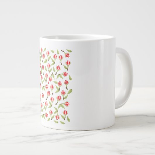 Red Rose Pattern Grote Koffiekop (Voorkant rechts)