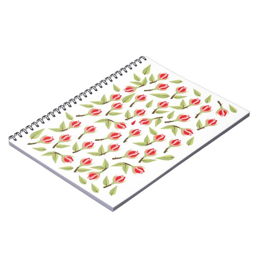 Red Rose Pattern Notitieboek (Linkerzijde)