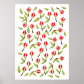 Red Rose Pattern Poster (Voorkant)